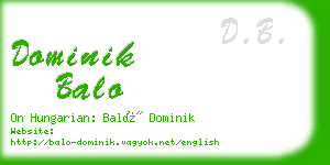 dominik balo business card
